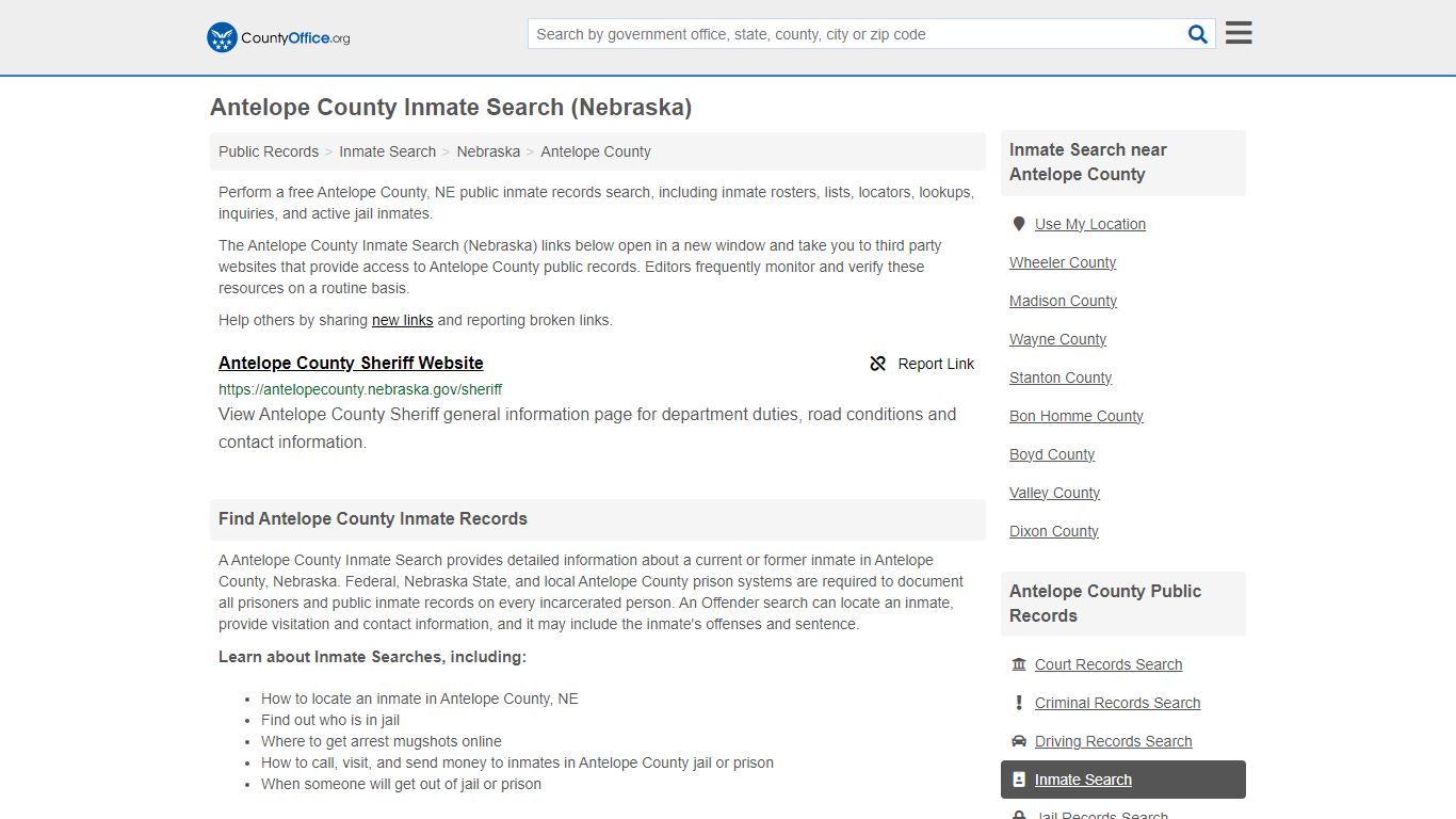 Inmate Search - Antelope County, NE (Inmate Rosters & Locators)